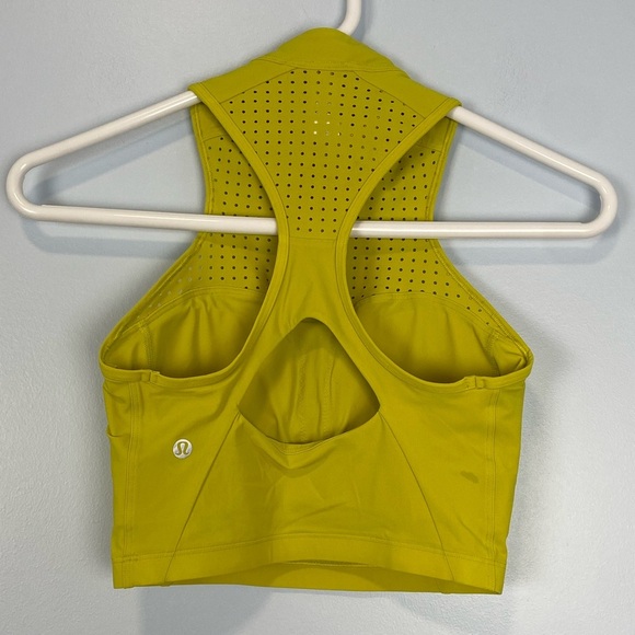 Lululemon Unleash Strength Bra Medium Support, B/C Cup Yellow Serpentine 4 Gym - Picture 6 of 9